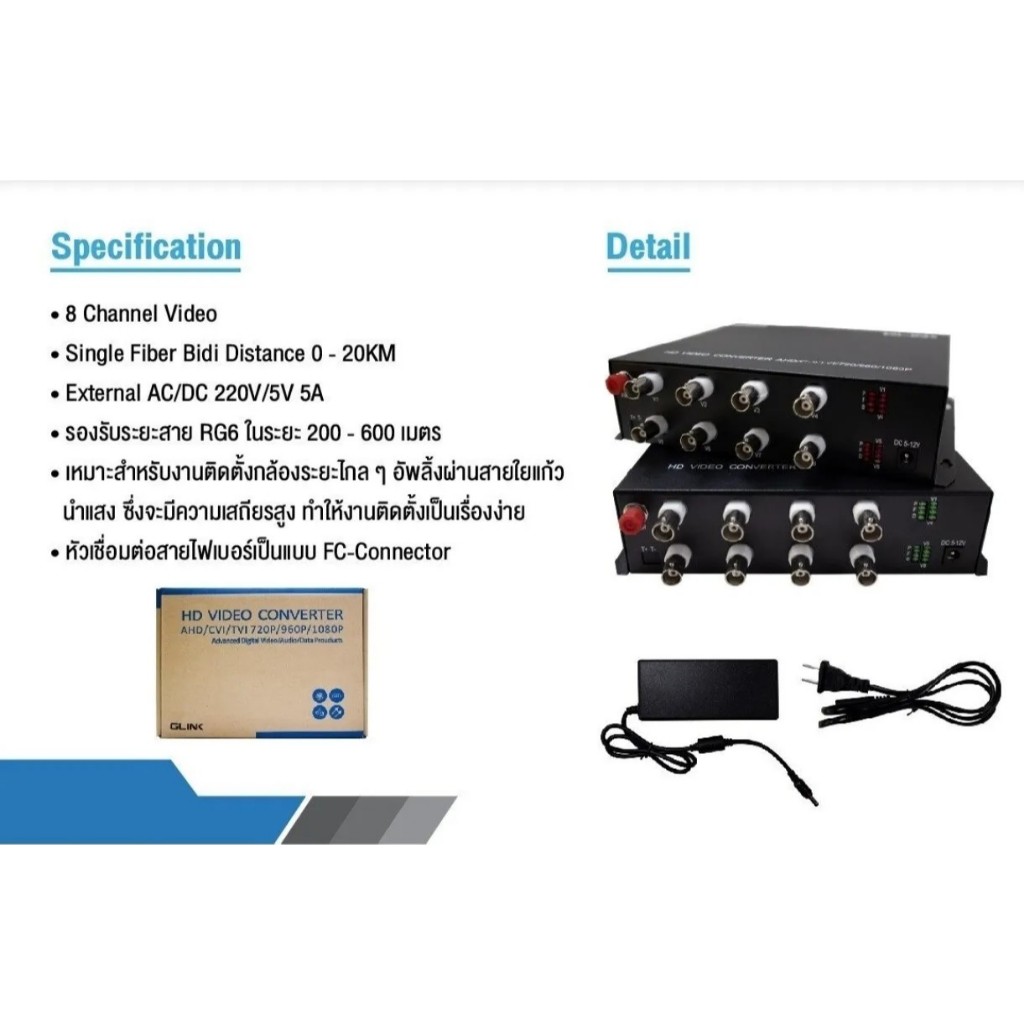 GLINK FIBER VIDEO MEDIA CONVERTER รูปที่ 7