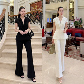 พร้อมส่ง•Shimmer•เสื้อคอวีแขนสั้นแต่งปกคอดีไซน์สวยช่วงคอแต่ง…