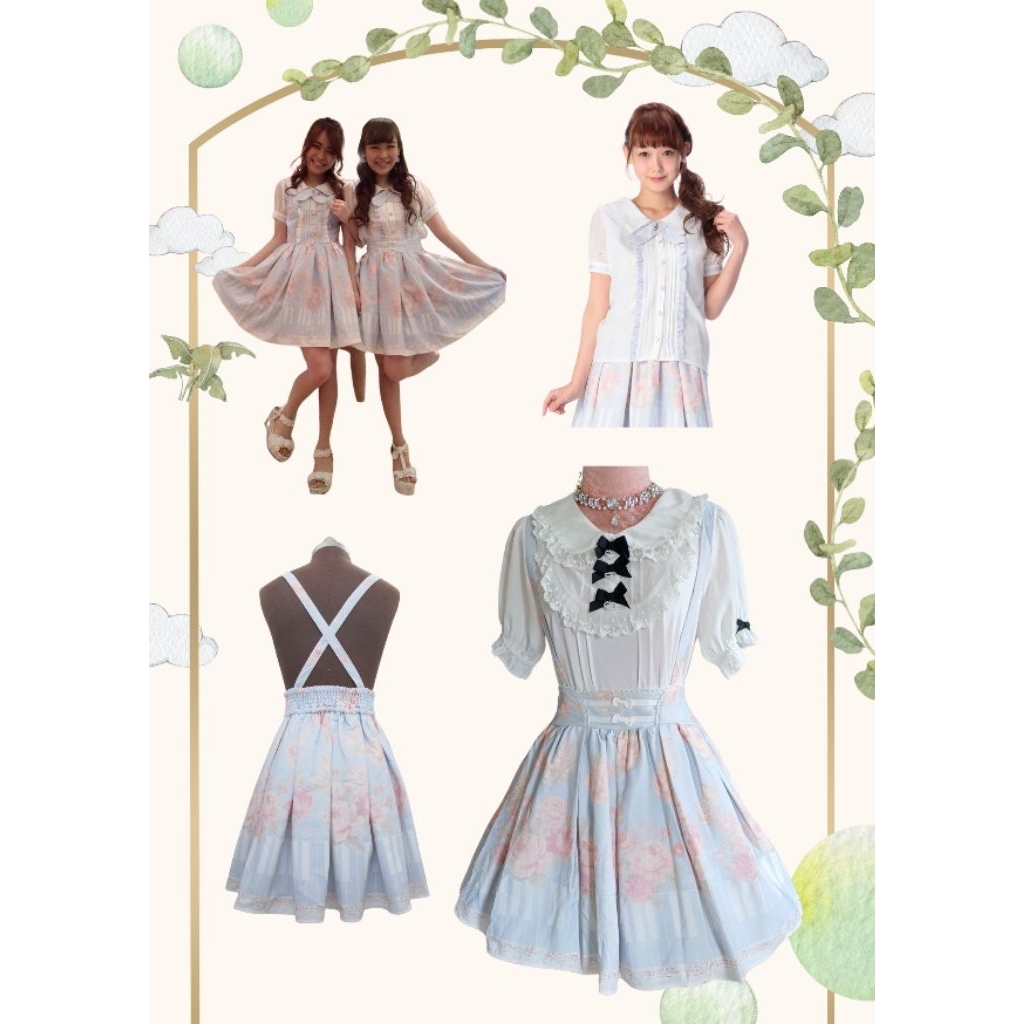 เอี๊ยมกระโปรง แบรนด์ Lizlisa มือ 1 ของใหม่ รุ่น Piano melody สีฟ้าลายเปียโนเมโลดี้ สวยมากๆ มีซับ 😘💕แ