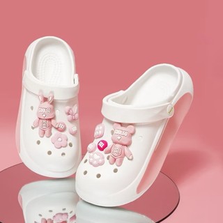 (ล้างสต้อก)รองเท้าแตะหัวโต ผู้หญิงปิดหน้าเท้า กันลื่น ทำความ…