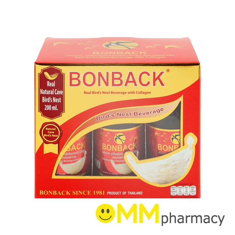 BONBACK เครื่องดื่มรังนกสำเร็จรูป ผสมคอลลาเจน 6ขวดx200ML.