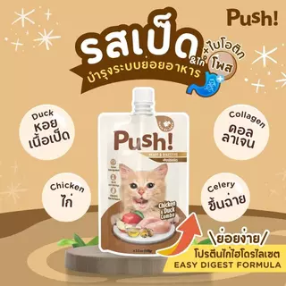 ยกลัง(24ซอง) Push 100g อาหารเปียกแมว เนื้อมูส Complete & Balanced กินเป็นมื้อหลัก สารอาหารครบถ้วน