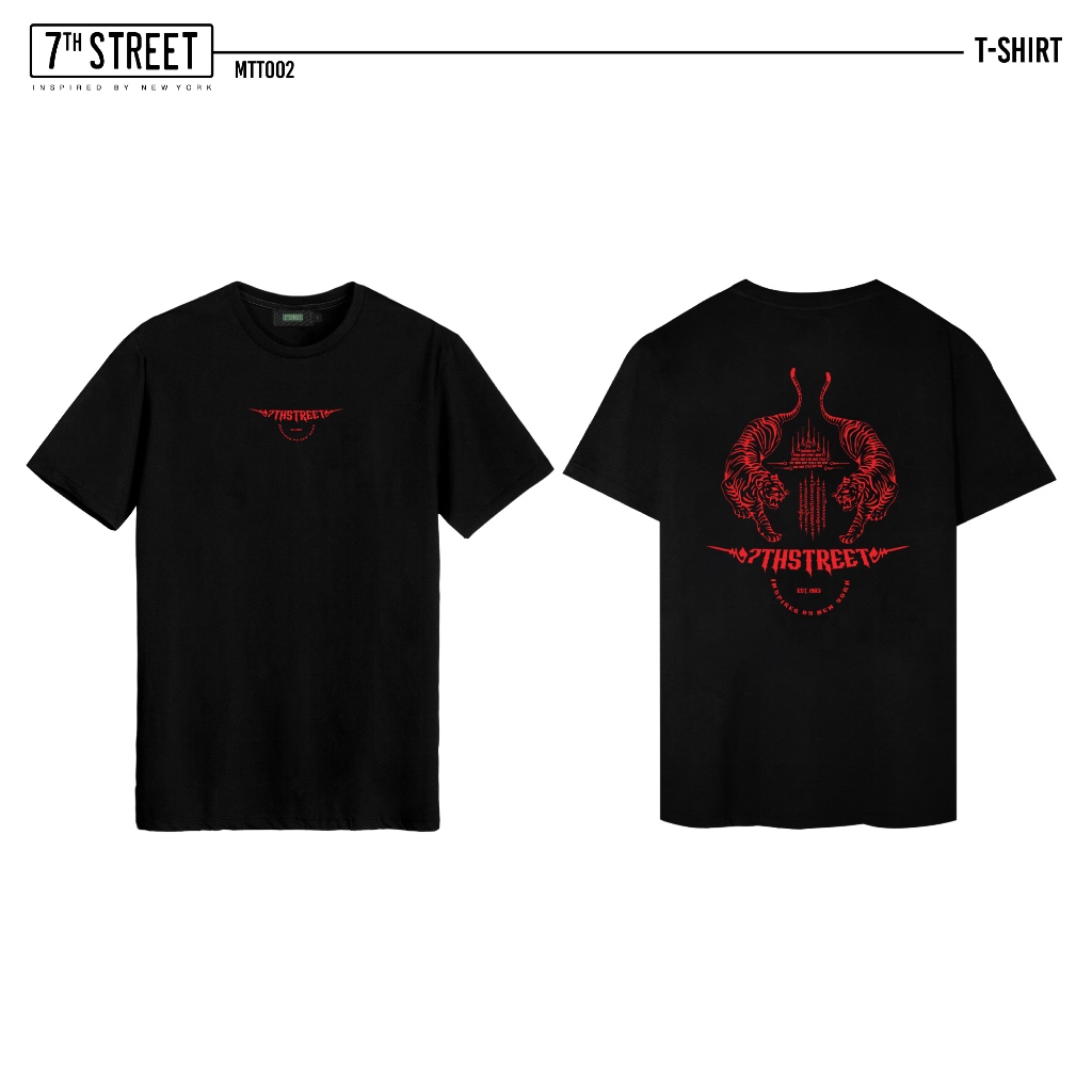 เสื้อยืดสีดำ 7th Street เสื้อยืด รุ่น MTT002