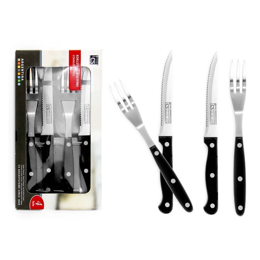 ชุดมีดสเต็ก + ส้อม 4 ชิ้น CS รุ่น ARGENTINA (Stainless)