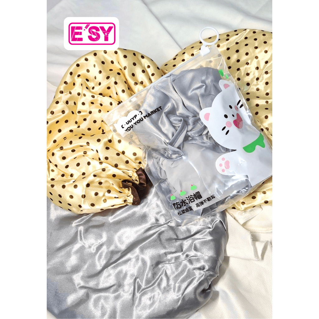 หมวกคลุมผมอาบน้ำ อย่างดี หนา2ชั้น กันน้ำได้ดีราคาถูกที่สุด