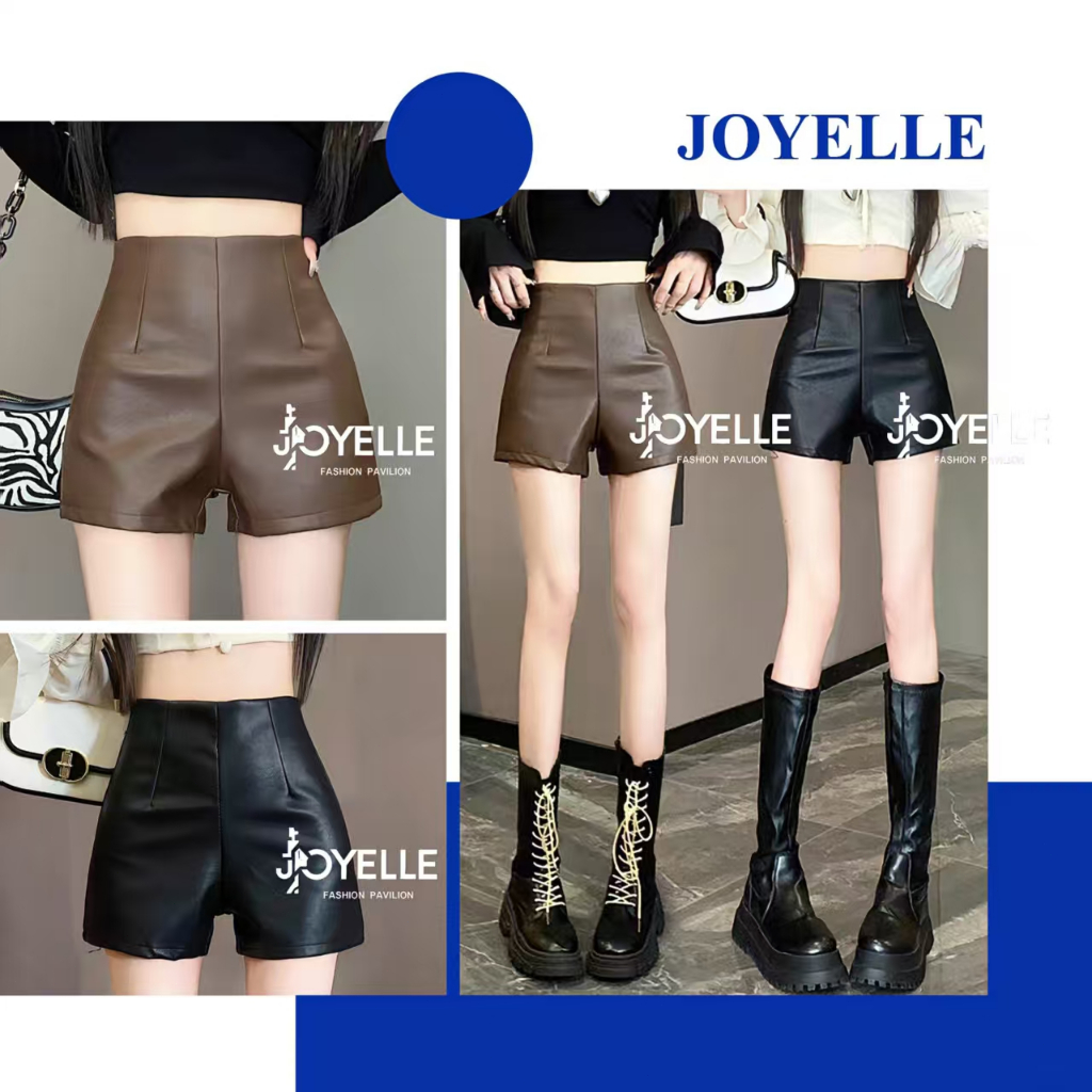 พร้อมส่ง กางเกงหนัง ขาสั้น รัดรูป เอวสูง แฟชั่นสไตล์สาวเท่ เสื้อผ้า Clothing