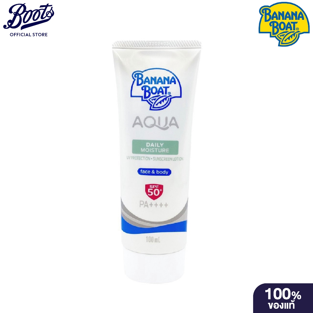 Banana Boat Aqua Daily Moisture UV Protection Sunscreen Lotion Face & Body SPF50+ PA++++ 100ml บานาน่าโบ๊ท โลชั่นกันแดด
