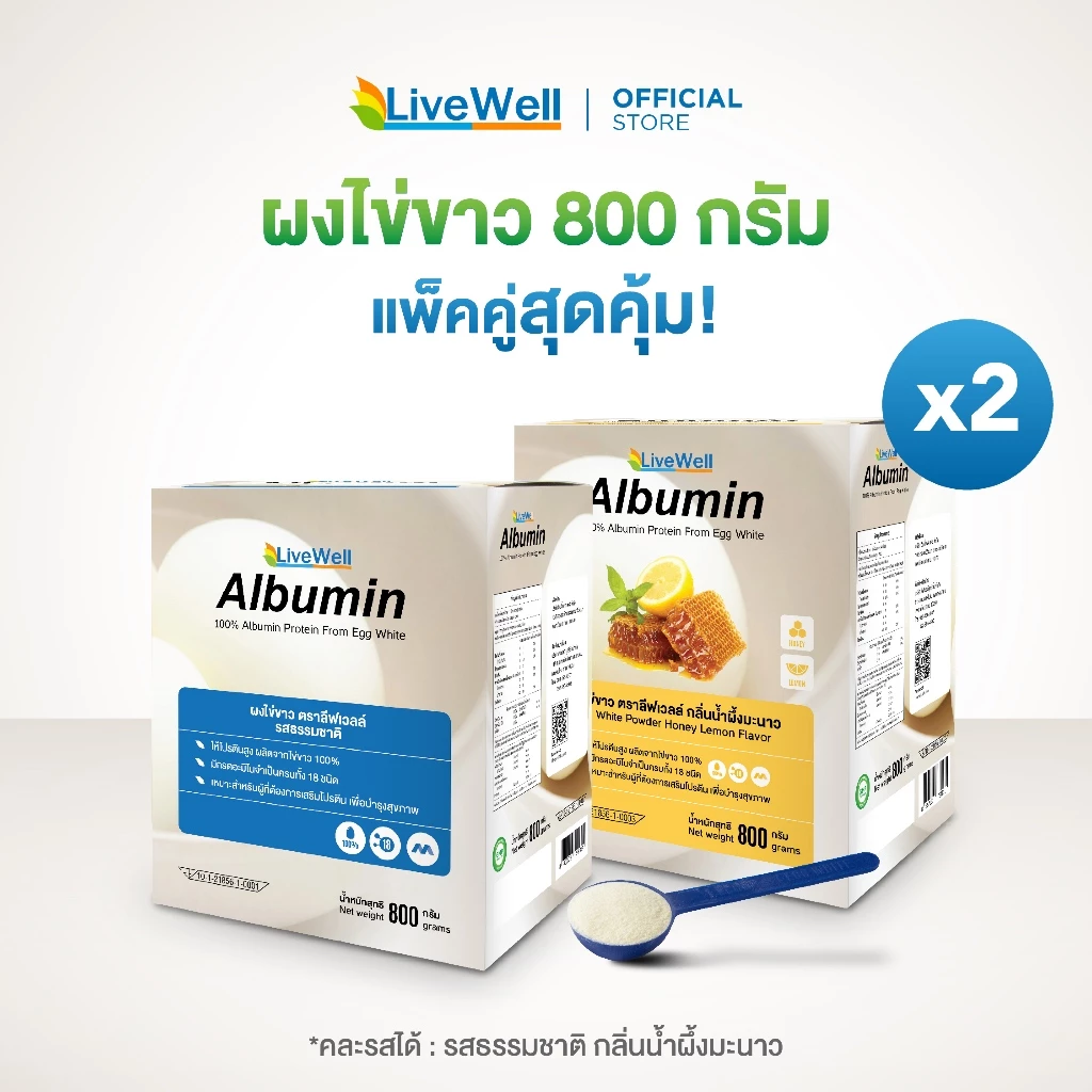 Livewell Albumin โปรตีนไข่ขาว แบบผงและแบบแคปซูล thumbnail 8