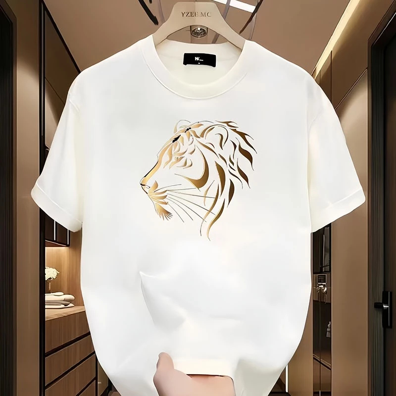 Stylish Gangster T-Shirt with Short Sleeves and Loose Fit, Black and White Clothing!