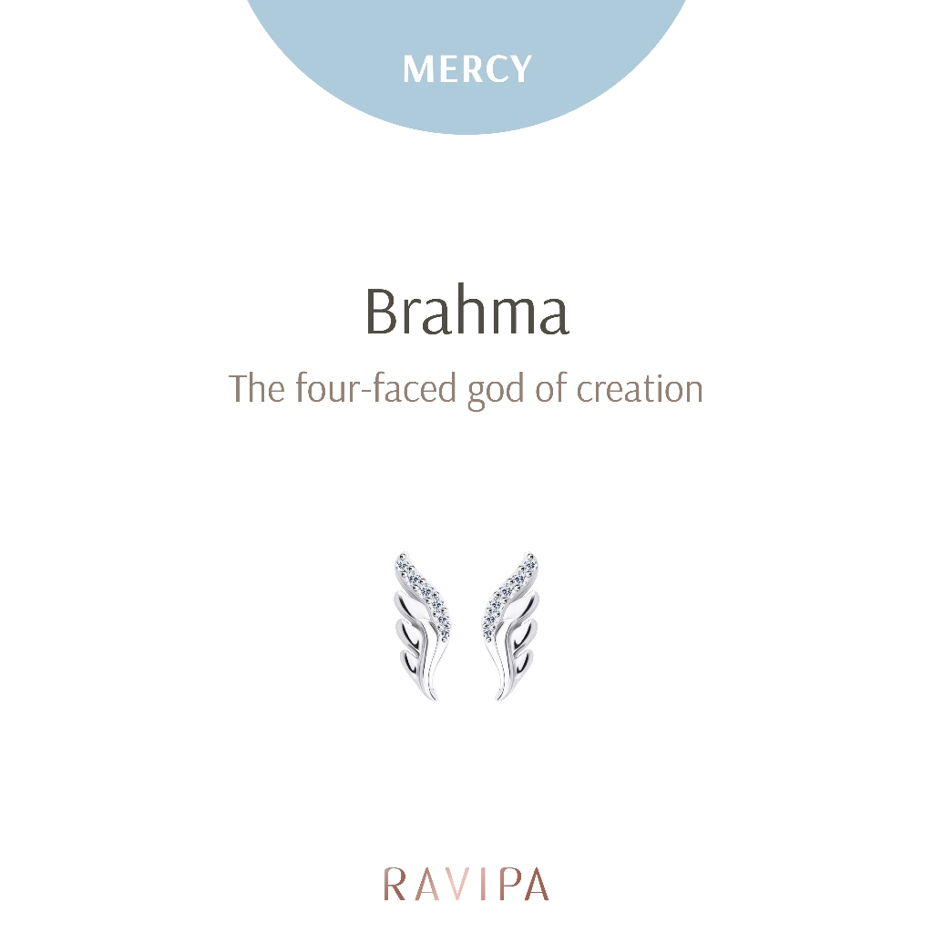 Ravipa | The Four-Face Swan Wing Mini Hoop Earrings - ต่างหู