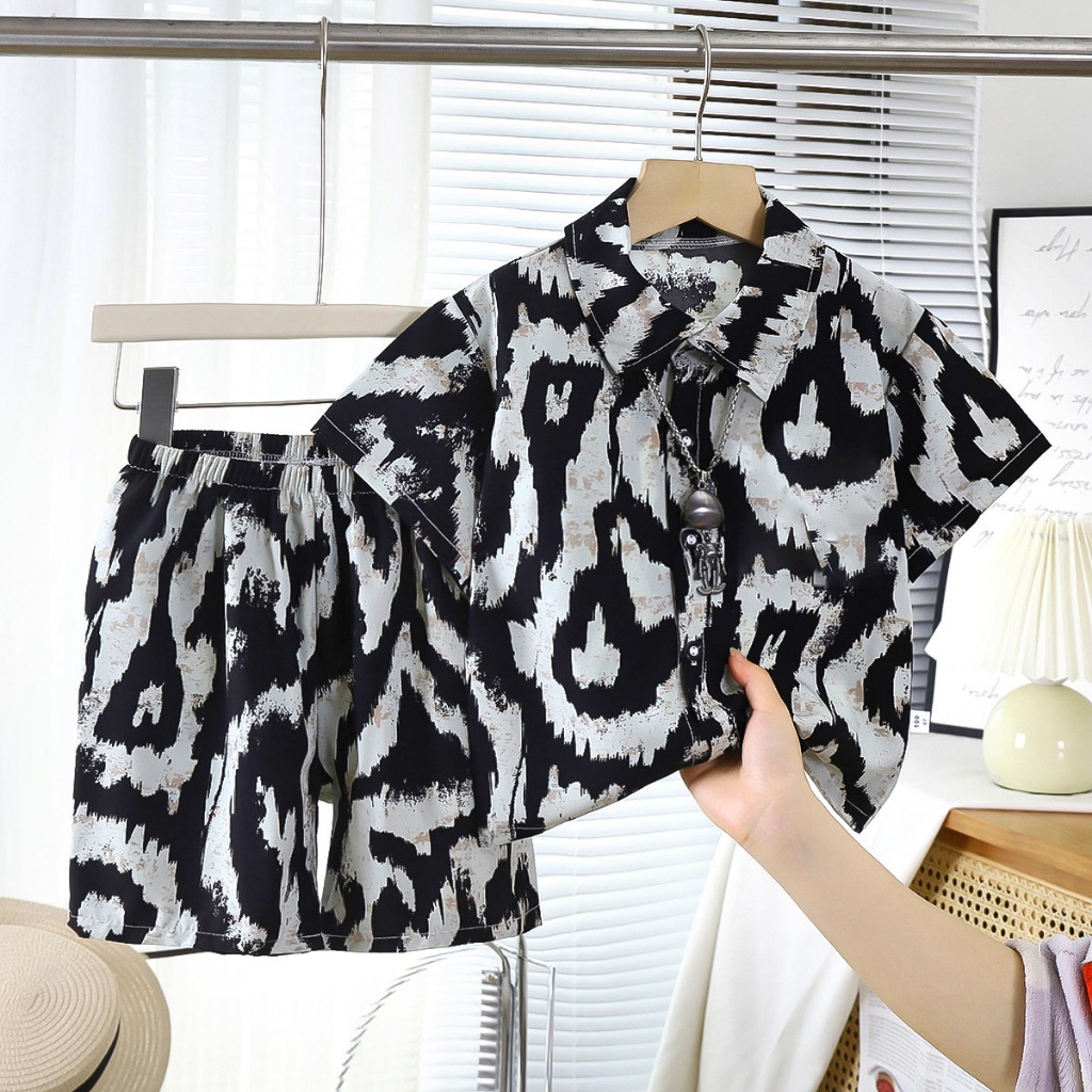 ชุดเซ็ต 2 ชิ้นเด็ก ชุดฮาวายเด็ก ผ้านิ่มนุ่ม ใส่สบาย ระบายอากาศ - รูปที่ 4