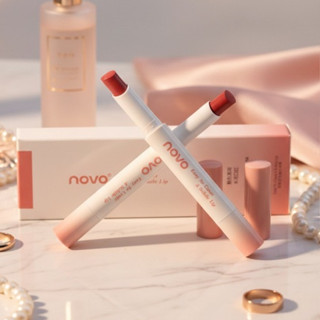 NOVO ลิปสติก เนื้อเจลลี่ ฉ่ำวาว ให้ความชุ่มชื้น สีสวย ชัด ติ…