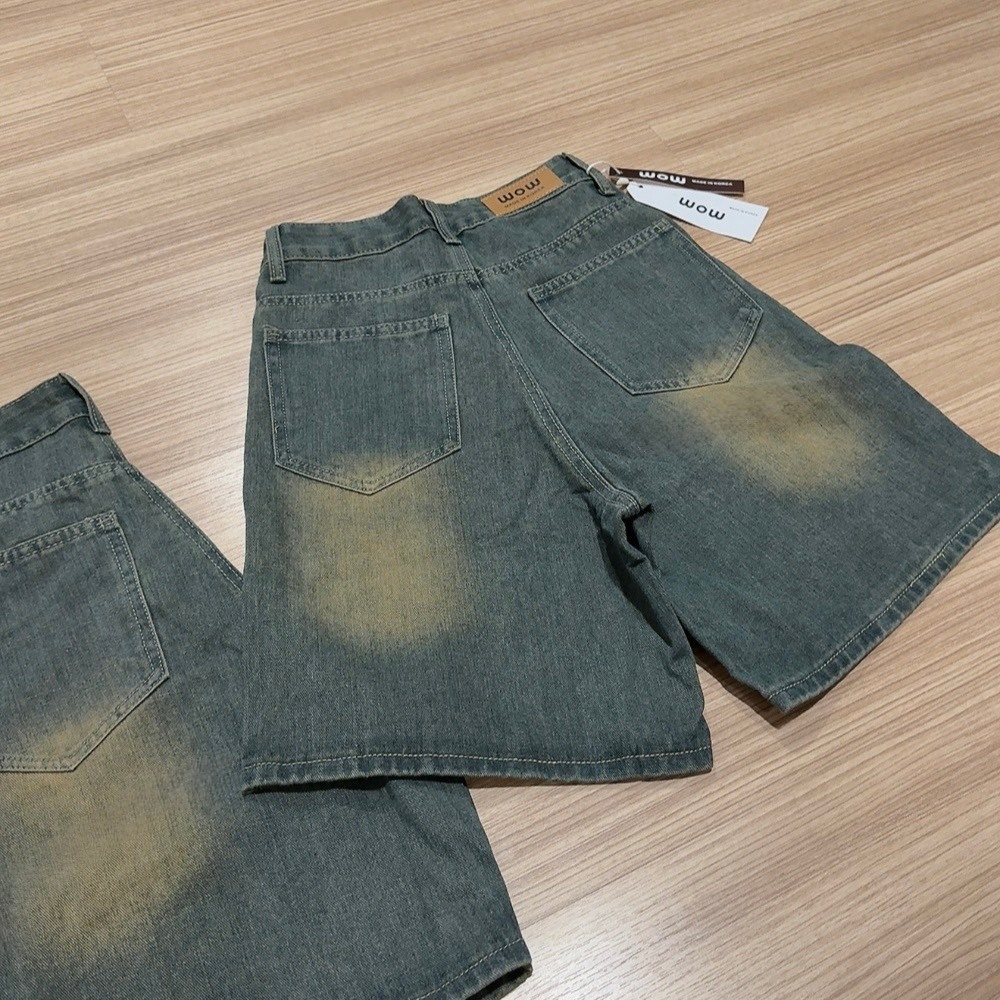 WOW รุ่น 825 กางเกงยีนส์ ขาสั้น แต่งเฟดขา ทรงสวย ผ้าไม่ยืด - รูปที่ 4