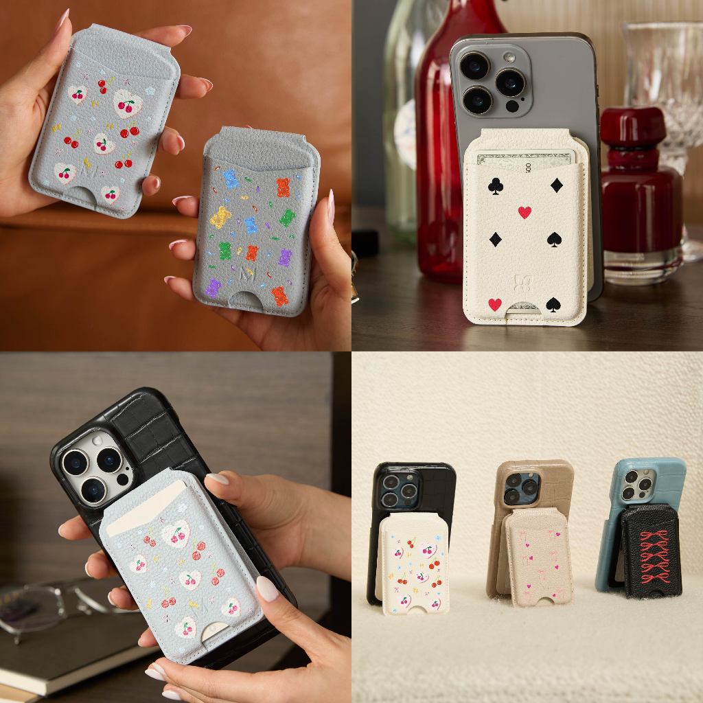 MUSE - Personalized Flap-On Wallet & Phone Stand With Mirror