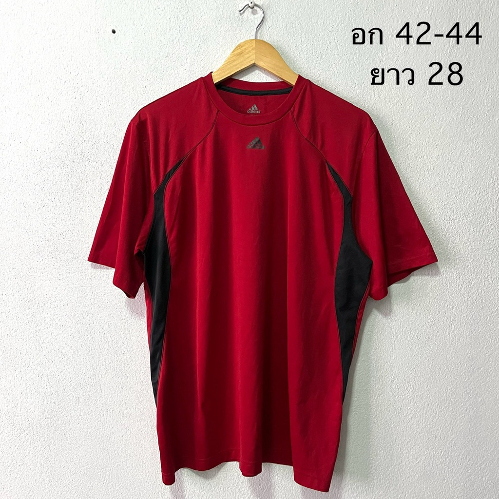 เสื้อกีฬามือสอง ADIDAS สีแดงแถบดำ แท้💯