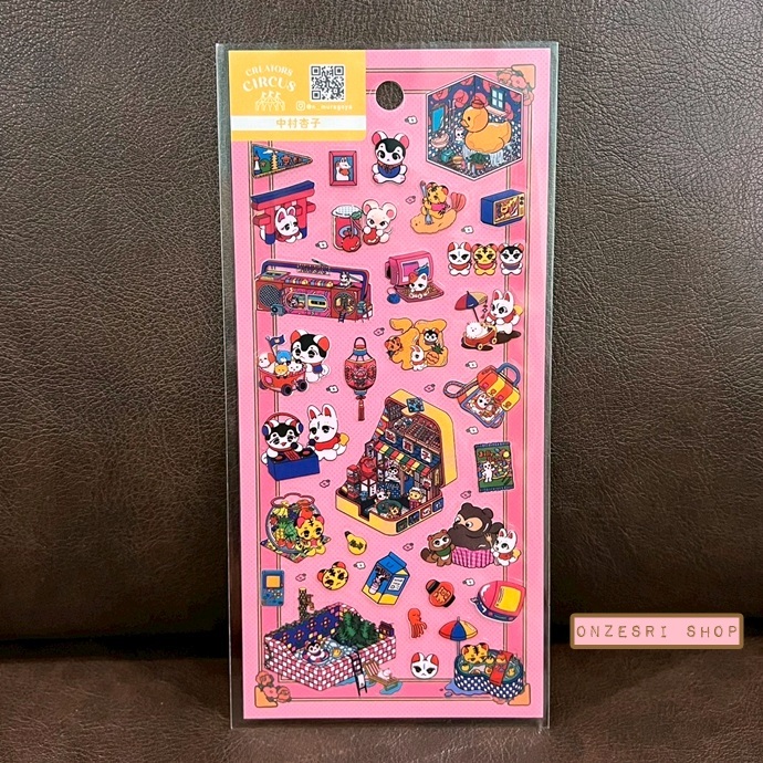 สติกเกอร์ CREATORS CIRCUS Vinyl Sticker จากญี่ปุ่น คอลแลปกับนักวาดที่ดังใน SNS ลายจาก Nakamura Kyoko