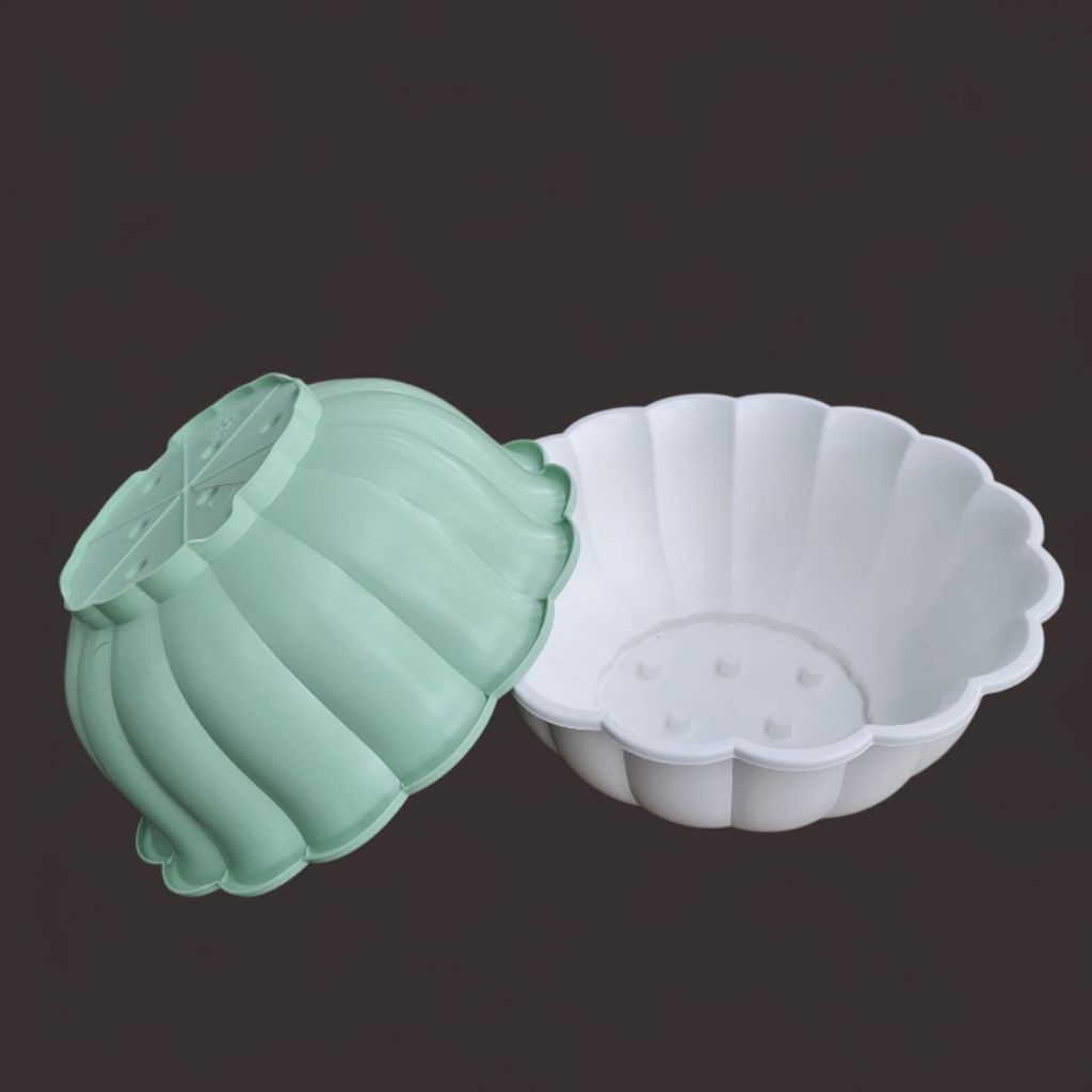 กระถาง(พลาสติก)ทรงอ่างปากจีบขนาด12นิ้ว - รูปที่ 2