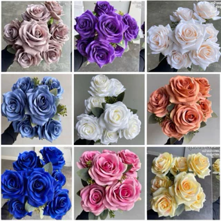 พร้อมส่ง กุหลาบผ้า ผ้าดี งานสั่งผลิตของร้าน มี18สี รุ่นอะเดล7ดอก กุหลาบขนาดกลาง กุหลาบผ้า ดอกไม้ปลอม ดอกไม้ประดิษฐ์