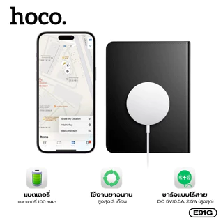 อุปกรณ์ป้องกันการสูญหายแบบติดตามตำแหน่ง รูปแบบซองใส่พาสปอร์ต HOCO E91G ช่องการใช้งาน 4 ช่อง พร้อมการชาร์จแบบไร้สาย