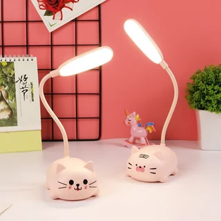 โคมไฟตั้งโต๊ะ LED ชาร์จผ่าน USB พกพาสะดวก แบตเตอรี่ในตัว ไฟนุ่มตา สำหรับอ่านหนังสือและทำงาน แถมสายชาร์จ