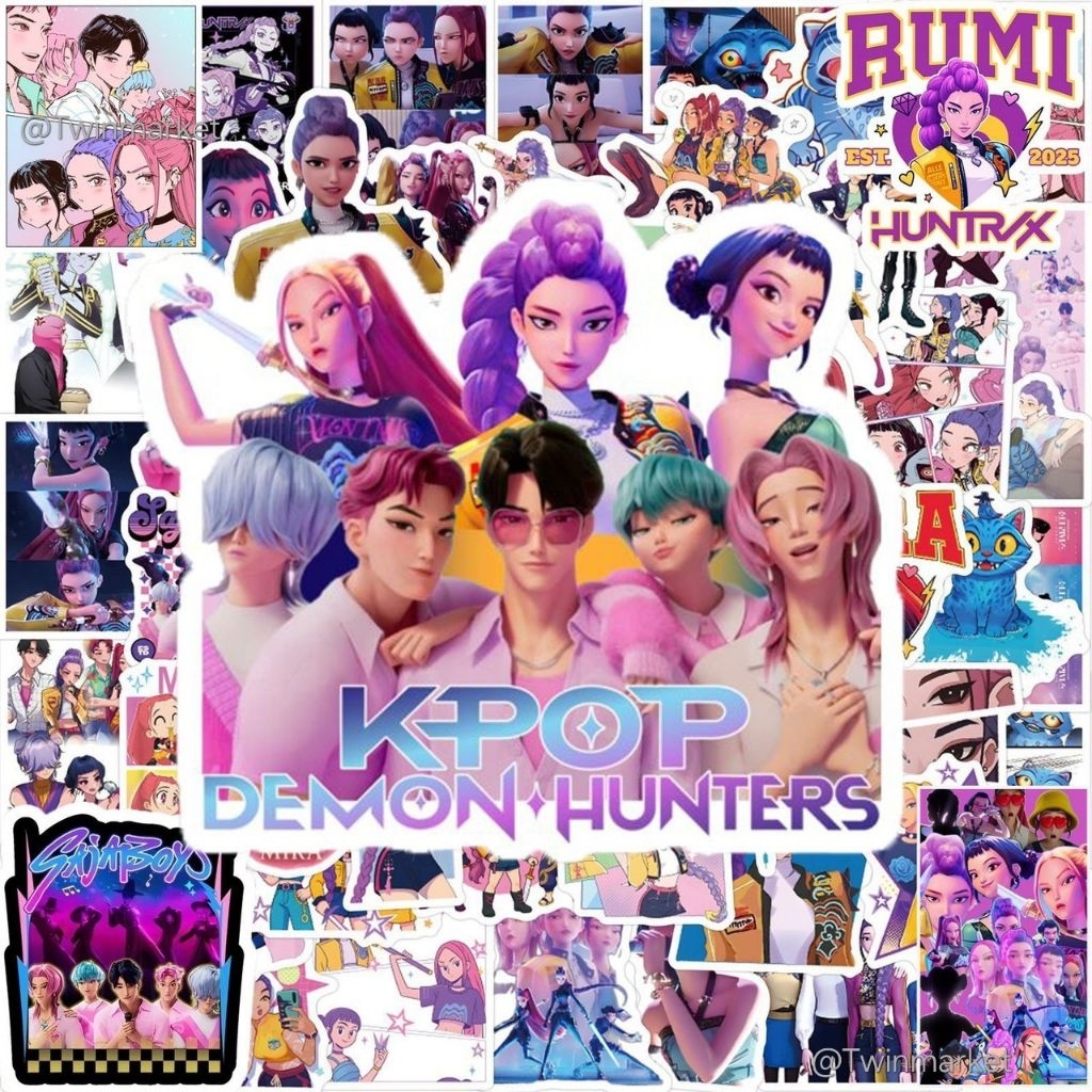พร้อมส่ง 🇹🇭 สติ๊กเกอร์ K-Pop Demon Hunters soda pop สติ๊กเกอร์ กันน้ำ ติดกระเป๋า ติดแก้วน้ำ Rumi Jin