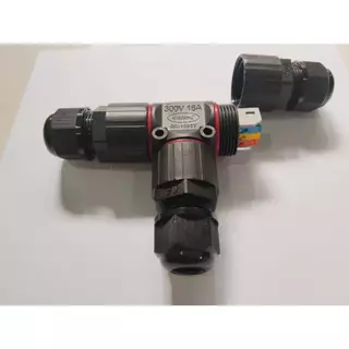 ข้อต่อสายไฟกันน้ำ 3ทาง IP68 24A สีดำ ใช้นอกสถานที่ M20/M25 เกรดดี