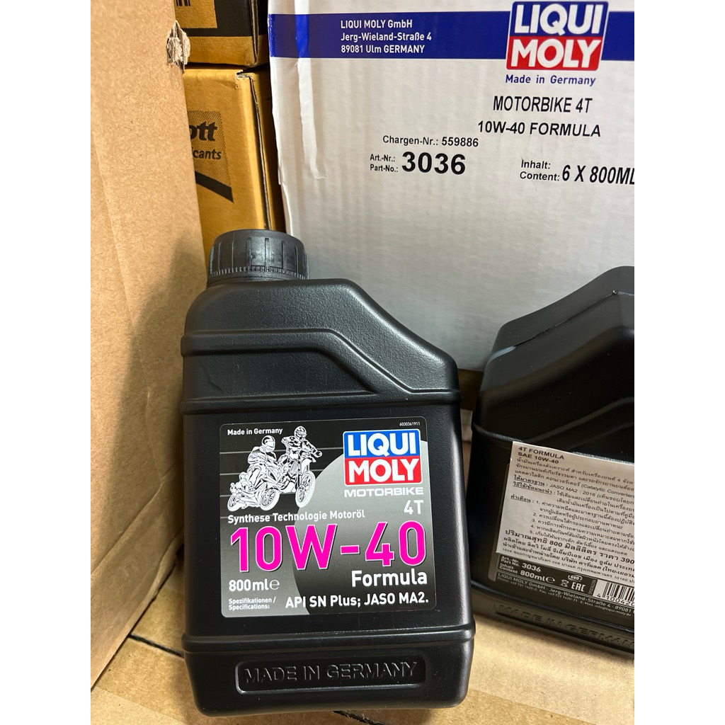 น้ำมันเครื่อง LIQUI MOLY Formula 10w-40 ขนาด 0.8 ลิตร (ใช้ได้ทั้งรถเกียร์และรถออโต้)