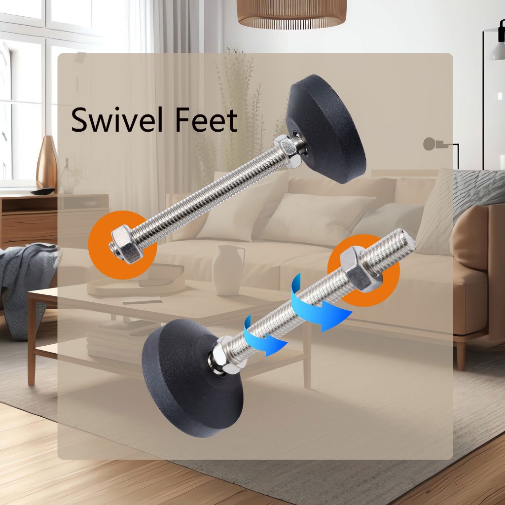 ขา ปรับระดับ โต๊ะ เฟอร์ฯ ทรงโดนัท+ยาง สแตนเลส 304 เกลียวมิล M8 M10 Leg Leveler+Nylon SUS304 - รูปที่ 5