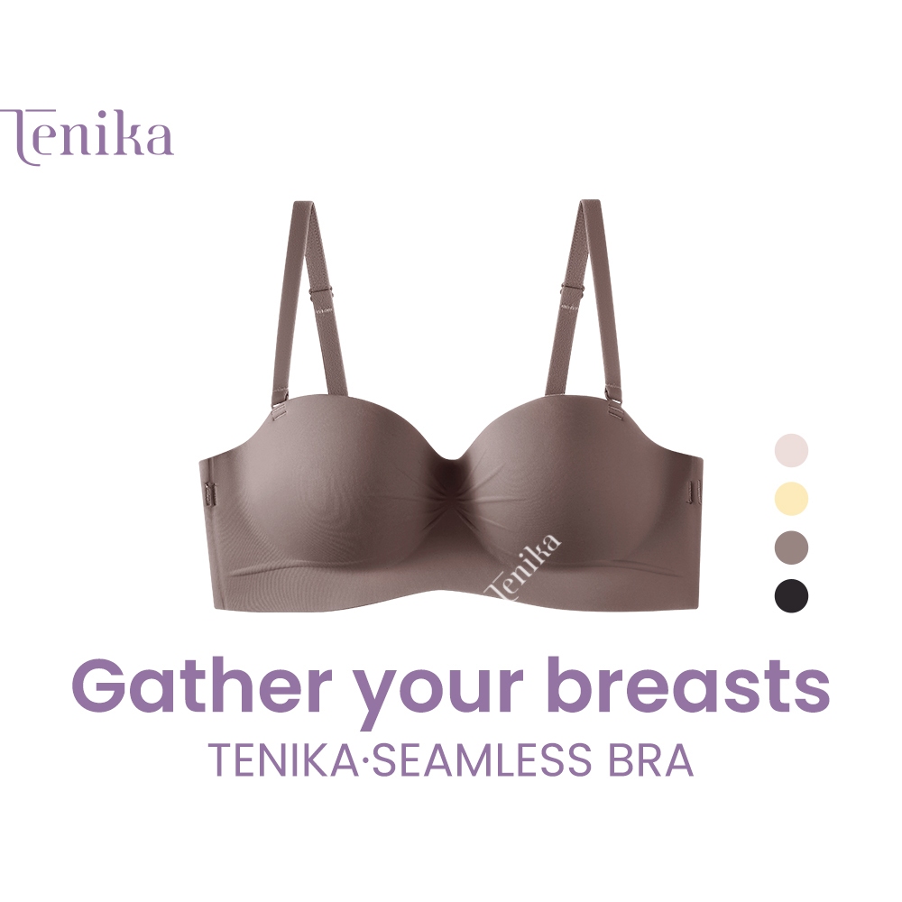 TENIKA เสื้อชั้นในผู้หญิง Strapless Push Up ไร้รอยต่อ สวมใส่สบาย หนา 3 ซม Bra-088