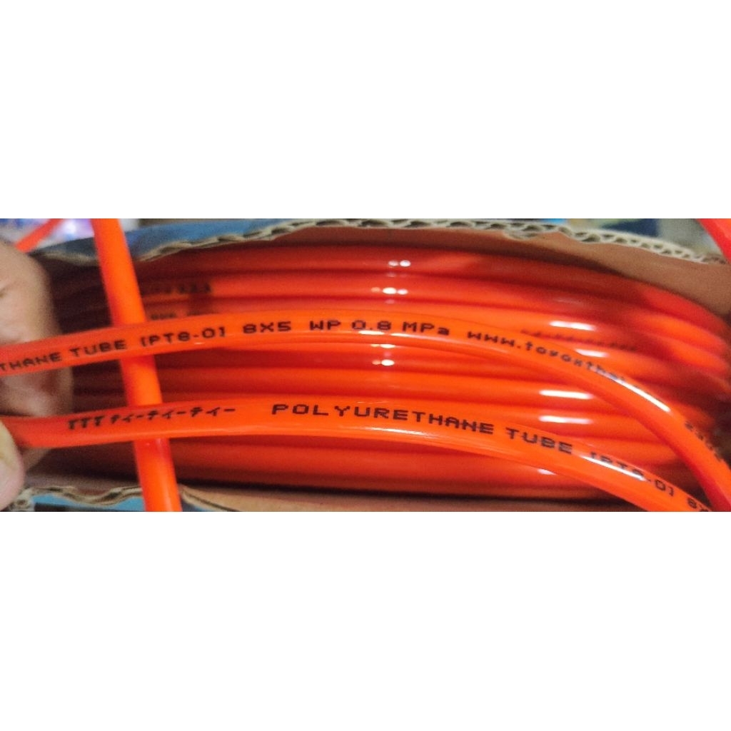 สายลมPU 8mm. 8x5 TTT อย่างดี สีส้ม