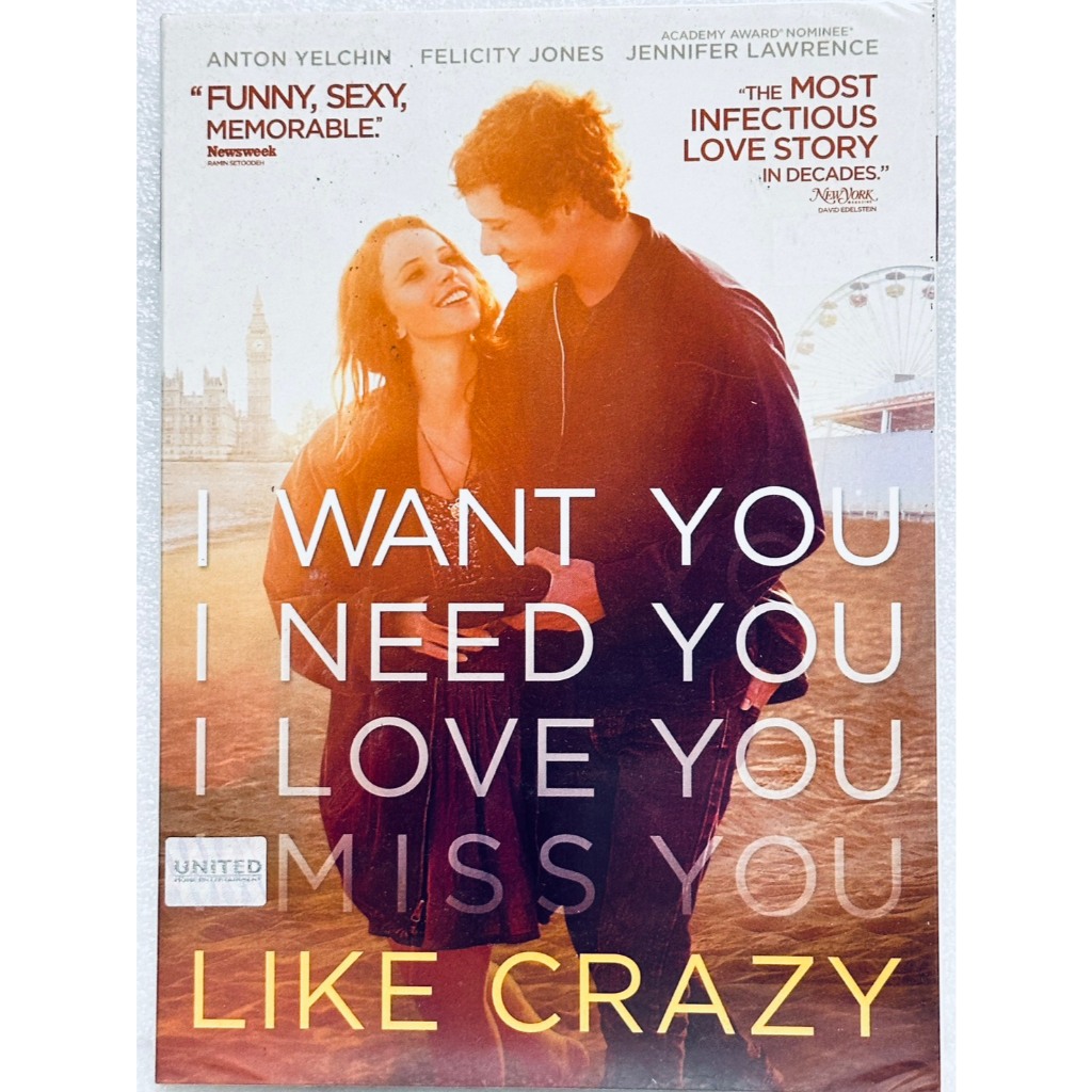 DVD ปกสวม : Like Crazy (2011) รักแรก รักแท้ รักเดียว " Jennifer Lawrence, Anton Yelchin "