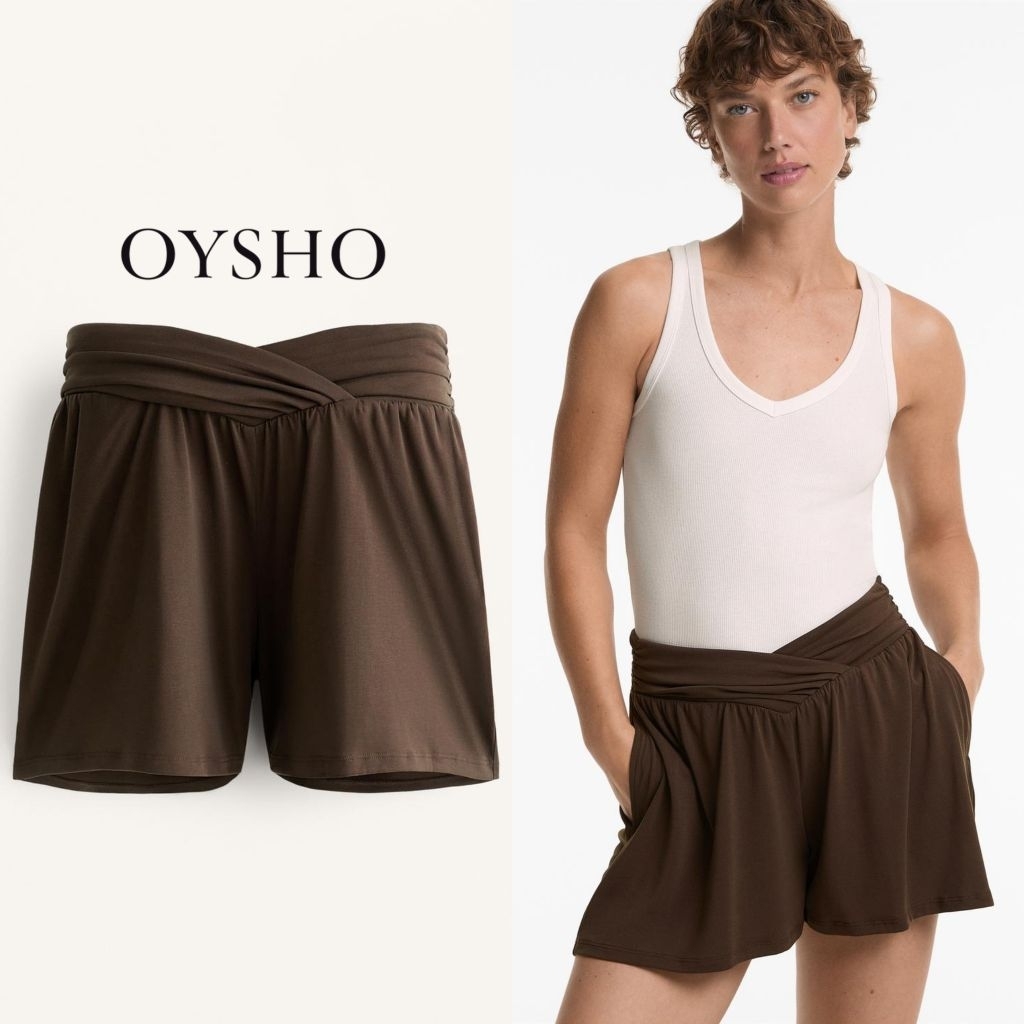 Oysho กางเกงขาสั้นดีไซน์แบบขากว้าง