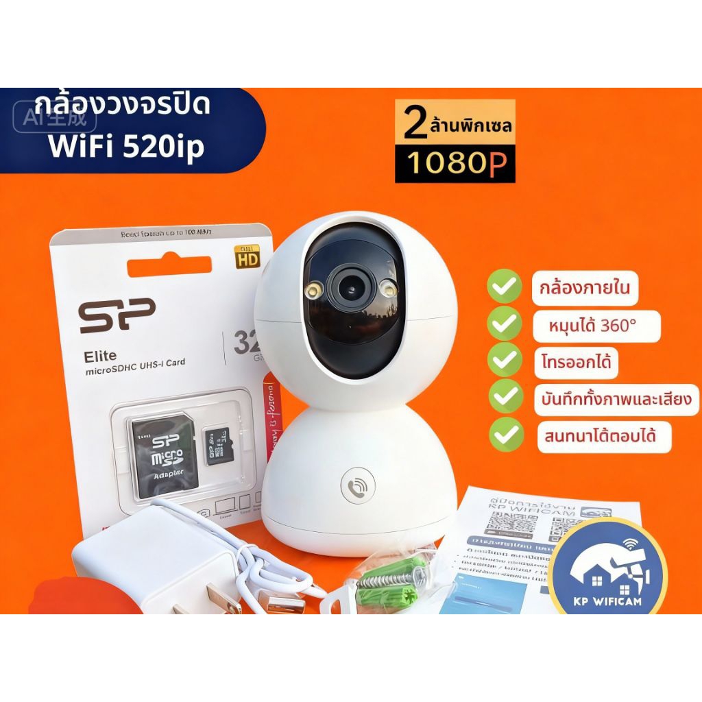 NWP-520กล้องวงจรปิดไร้สาย(IP CAMERA)FUll HD 1080P 2ล้าน