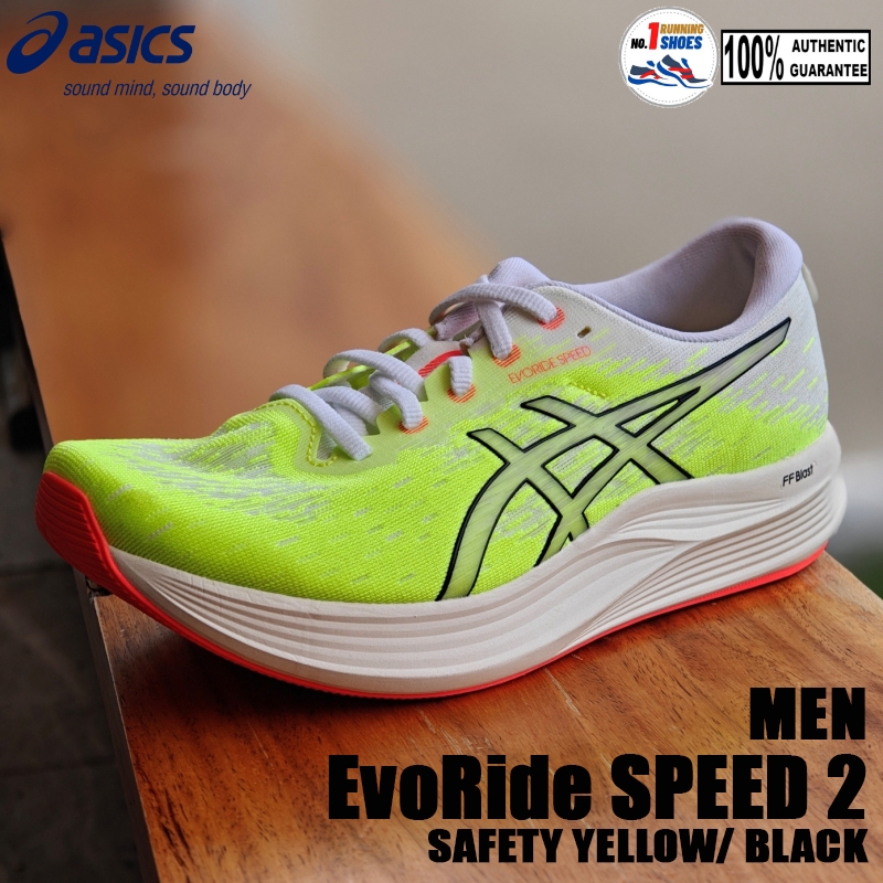 Asics รุ่น EvoRide SPEED 2 1011B789-750 สี Safety yellow/ black ของเเท้ 100%