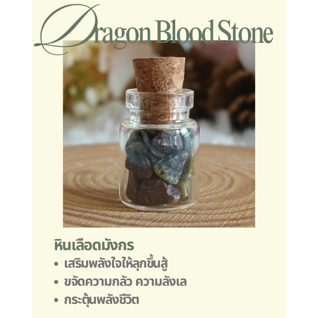 หินเลือดมังกร (Dragon Blood Stone) ในขวดจิ๋ว กระตุ้นพลังชีวิต ปกป้องตัวเอง และเสริมความเข้มแข็งทั้งทางร่างกายและจิตใจ 💫