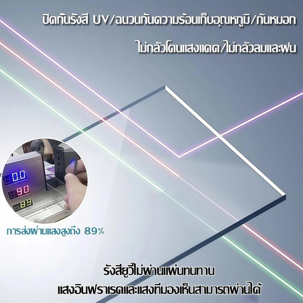 PC แผ่นอะคริลิคใส แผ่นหลังคา สีใสดัดโค้งได้แผ่นอะคริลิค  แผ่นอคีลิค แผ่นพลาสติกใส  แผ่นอะคริลิคใส - รูปที่ 4
