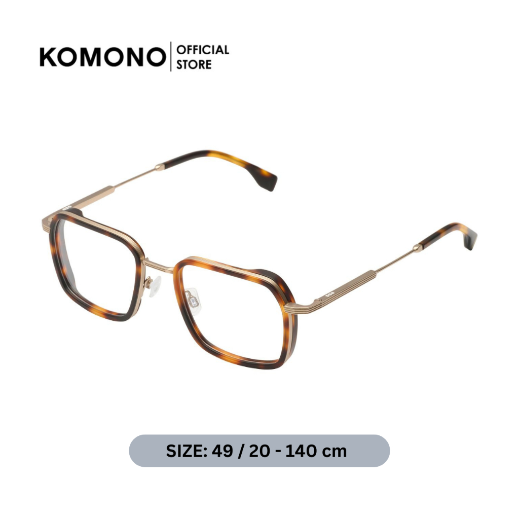 [Titanium] KOMONO Rami White Gold Havana กรอบแว่นตาทรงสี่เหลี่ยม สีกระ