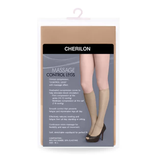 Cherilon เชอรีล่อน ถุงน่องแค่เข่า ถุงน่องเส้นเลือดขอด ป้องกันการเกิดเส้นเลือดขอด คลายปวดเมื่อยล้า ปวดขา ไม่ม้วน NSA-PMC1