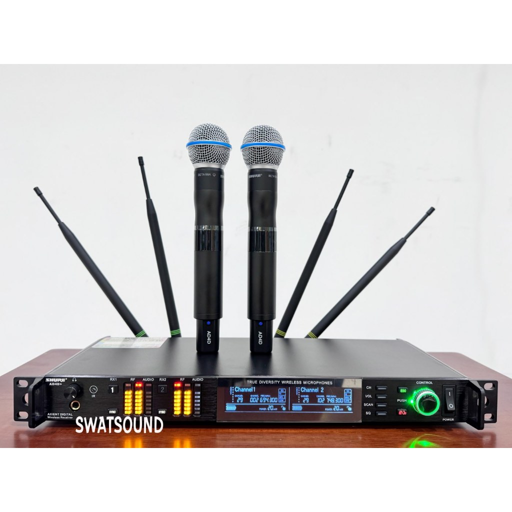 (สินค้าตรงปก100%) AD4D+II BETA58 รุ่น2จอ ส่งสัญญาณแรง 60mw คลื่นความถี่ 748-758 // 694-703 เสียงดีมาก รุ่นท๊อปสุด ใหม่ล่