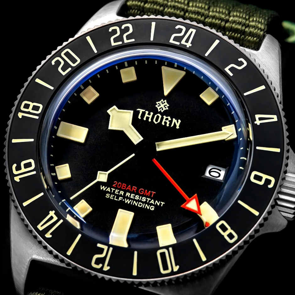 [Pre-order][ออโต้] Thorn T020 Palegos GMT Titanium Watch 42MM C3 AR Dome Sapphire NH34 200M