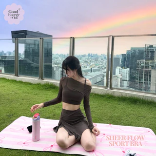 GOOD ENERGY CLUB - SHEER FLOW SPORT BRA[5011] สปอร์ตบรา 2 ชั้น แขนยาวผ้าตาข่ายซีทรู (7A-7O)