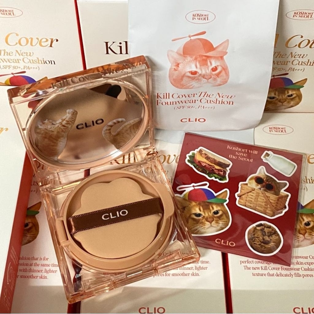 💥ลดล้างสต๊อก💥 Exp2025.10 ตลับจริง + รีฟิว + สติ้กเกอร์ CLIO Kill Cover The New Founwear  15g + 15g