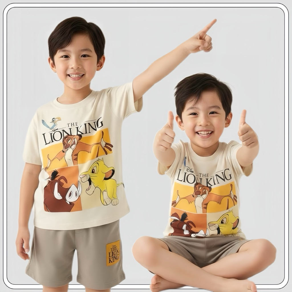 MC081  ชุดเด็ก ลายการ์ตูน ชุดเซ็ต 2 ชิ้น เสื้อสีขาว (เสื้อ+กางเกงขาสั้น)  ใส่เที่ยวอยู่บ้านก็น่ารัก