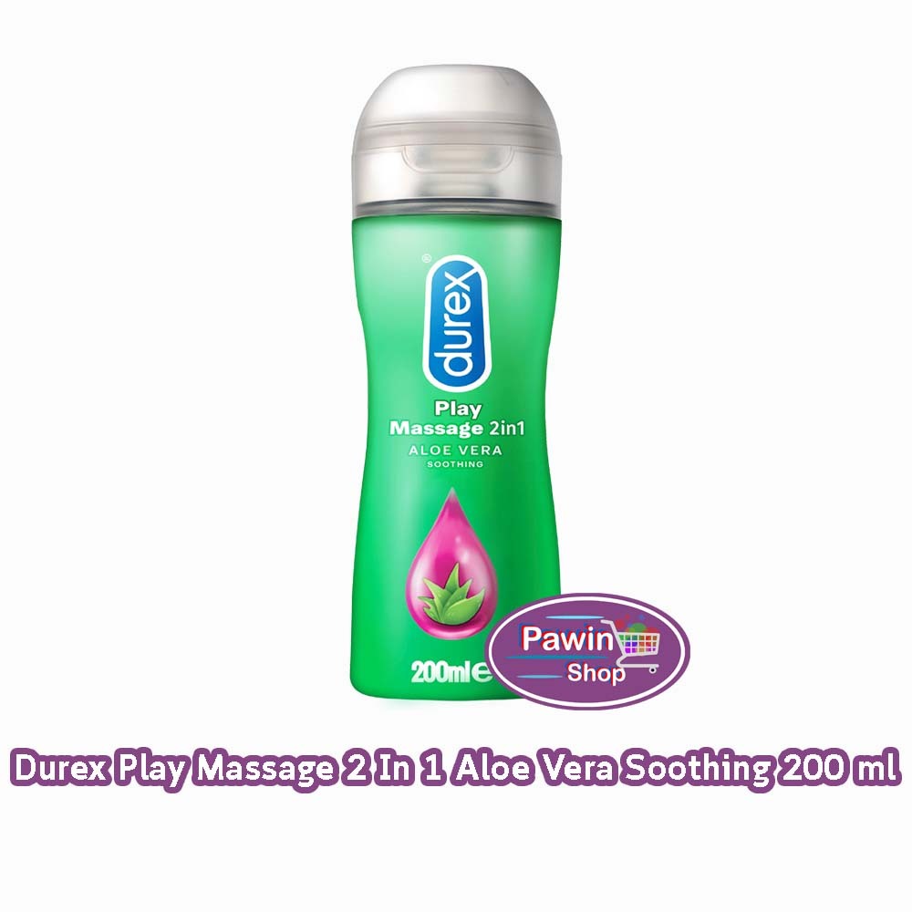 Durex Play Massage 2in1 เจลหล่อลื่น ดูเร็กซ์ มาสสาจ ทูอินวัน 200มล. [1 ขวด สีเขียว] JJ 5102  Aloe Vera Soothing