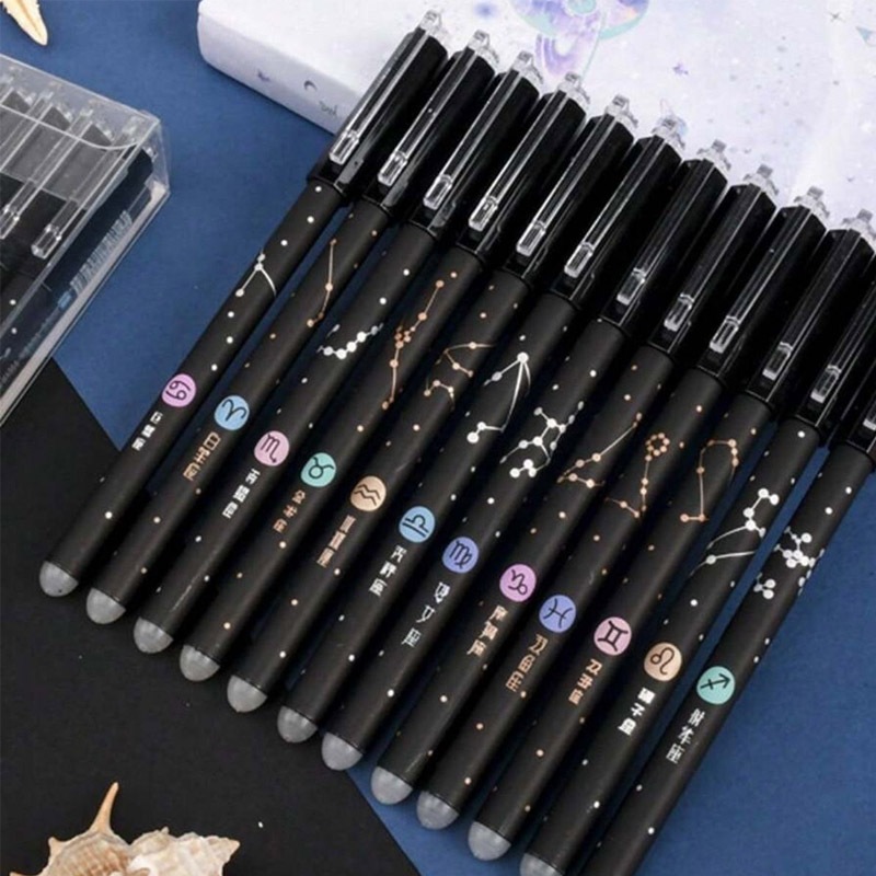 ปากกาสิบสองกลุ่มดาว ปากกาเจลลบได้ ลายการ์ตูนน่ารัก 0.5 มม. 12 ชิ้น ราคา ถูกที่สุด ดีลบีเคเค แกลเลอรีภาพที่ 2