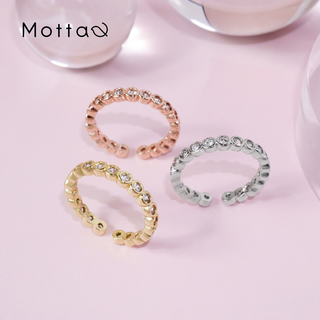 Motta Ring แหวนชุบทองคำขาว เพรชล้อมรอบสุดชิค