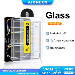 ฟิล์มกระจก ติดตั้งง่าย for iPad Air M4 M3 11นิ้ว iPad Gen11 A16 Air5/4 10.9นิ้ว iPad Pro11 การติดตั้งลายนิ้วมือไร้ฝุ่น