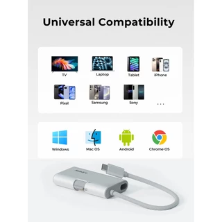 AUKEY UH-CUH01 ฮับ TravelDok 3-in-1 USB-C Hub | HDMI 4K@60Hz + USB 3.0 + PD 100W