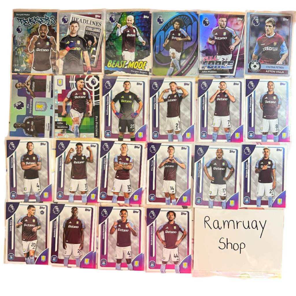 Topps Premier league Aston Villa F.C. 2025-2026 การ์ดนักบอล การ์ดบอล ส่งไวมาก