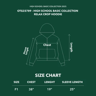 Highschool Basic Collection : Relax Comfy neoprene Crop Hoodie เสื้อฮู้ดดี้ครอป - OTG23789